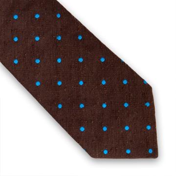 Thomas Pink Fairford Spot Woven Tie Brown/sky