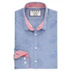 Thomas Pink Knighton Texture Slim Fit Button Cuff Shirt Blue/white