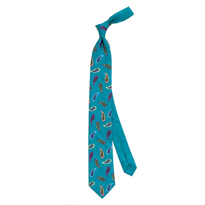 Thomas Pink Abell Paisley Printed Tie Teal/multi