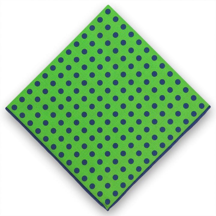 Thomas Pink Spot Handkerchief Green/navy
