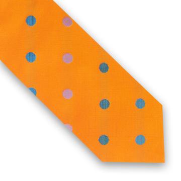 Thomas Pink Austell Spot Woven Tie Orange/blue