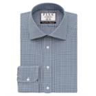 Thomas Pink Davenport Texture Slim Fit Button Cuff Shirt Navy/white