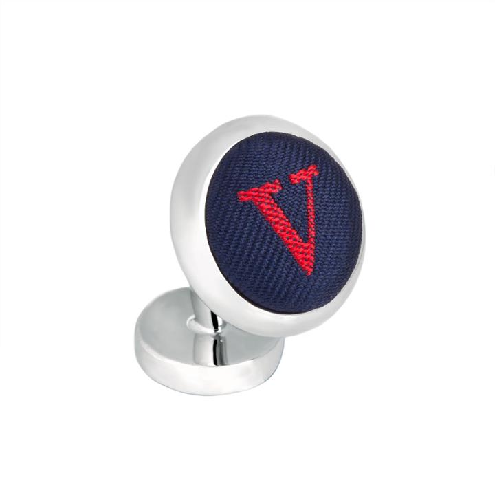 Thomas Pink V Alphabet Cufflink - Sold Individually Navy/red