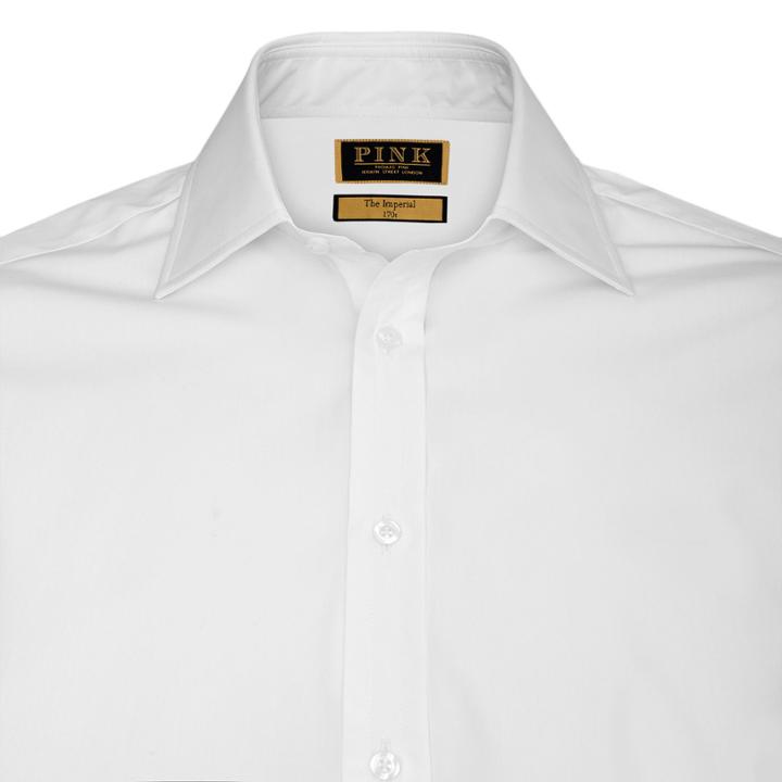 Thomas Pink Edric Plain Classic Fit Double Cuff Shirt White Regular