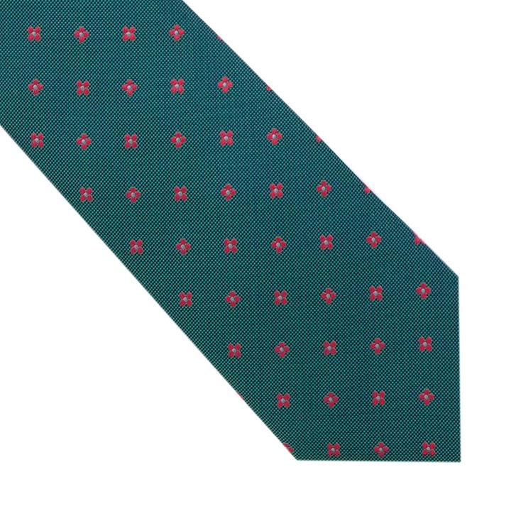 Thomas Pink Ellesmere Flower Woven Tie Green/red