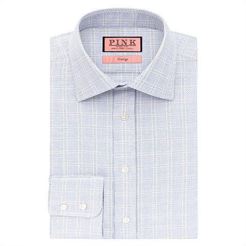 Thomas Pink Armstrong Check Classic Fit Button Cuff Shirt Blue/white Regular