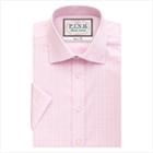 Thomas Pink Moore Check Classic Fit Short Sleeve Shirt Pink/white