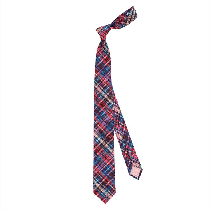 Thomas Pink Allington Check Skinny Tie Pink/blue