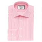 Thomas Pink Grant Stripe Slim Fit Button Cuff Shirt Pink/white  Regular