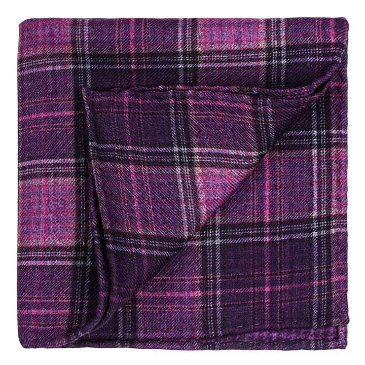 Thomas Pink Dulverton Check Pocket Square Purple/pink