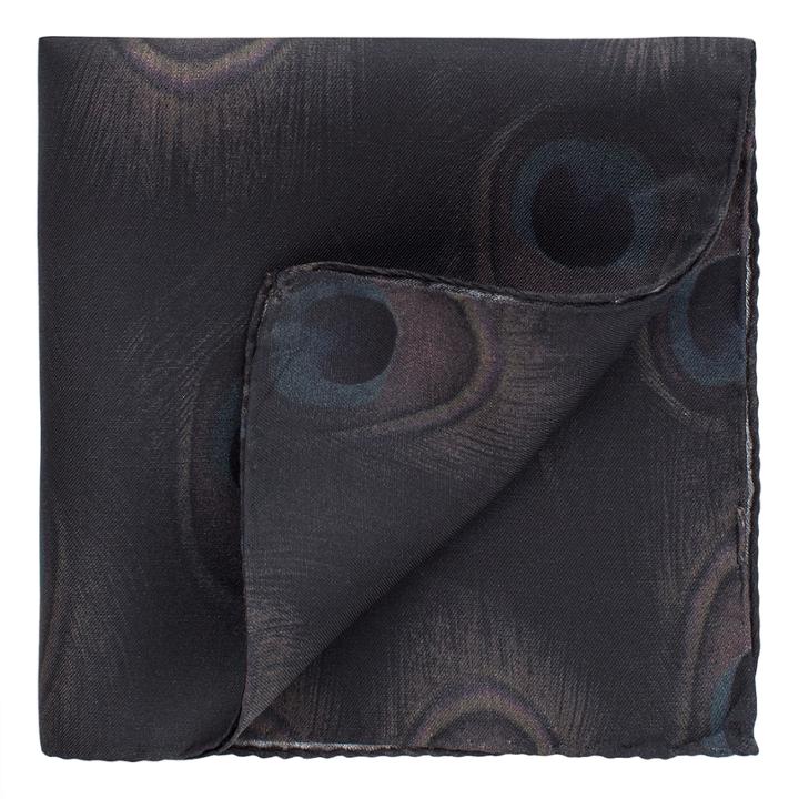Thomas Pink Peacock Print Pocket Square Black/multi