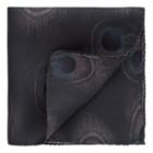 Thomas Pink Peacock Print Pocket Square Black/multi