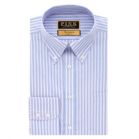 Thomas Pink Chatto Stripe Classic Fit Button Cuff Shirt Blue/pink Regular