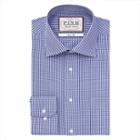 Thomas Pink Burley Check Classic Fit Button Cuff Shirt Navy/white  Long