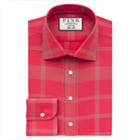 Thomas Pink Mills Check Slim Fit Button Cuff Shirt Red/grey
