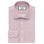 Thomas Pink Kingsford Check Slim Fit Button Cuff Shirt White/red