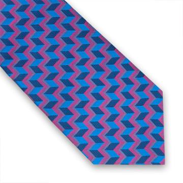 Thomas Pink Harlow Optical Woven Tie Blue/pink