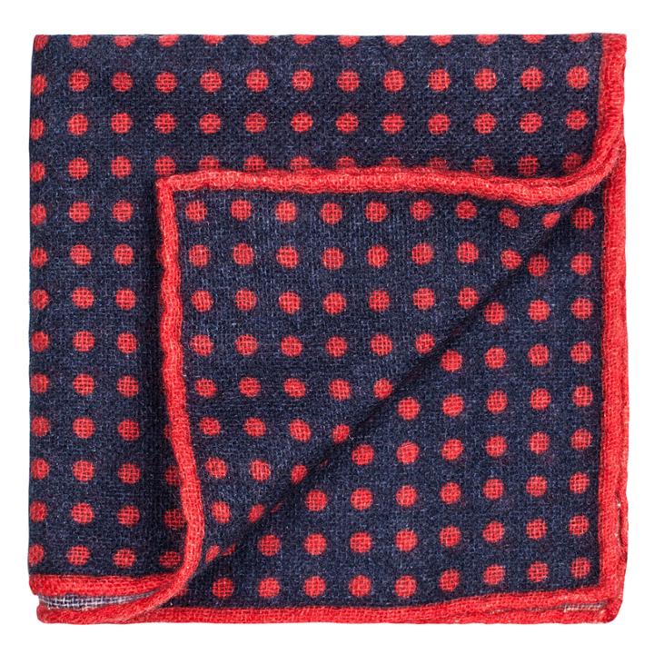 Thomas Pink Cecil Spot Pocket Square Navy/red