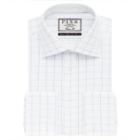 Thomas Pink Edward Check Classic Fit Double Cuff Shirt White/sky  Regular