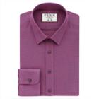 Thomas Pink Godfrey Texture Slim Fit Button Cuff Shirt Deep Pink/green