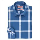Thomas Pink Ryland Check Slim Fit Button Cuff Shirt Blue/white