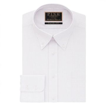Thomas Pink Ashford Check Classic Fit Button Cuff Shirt White/purple  Regular