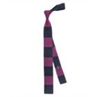 Thomas Pink Harnett Stripe Knitted Tie Navy/purple