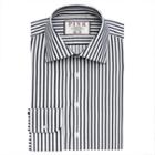 Thomas Pink Bill Stripe Slim Fit Button Cuff Shirt Navy/white