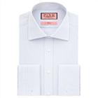 Thomas Pink Vienna Check Classic Fit Double Cuff Shirt Deep Blue/plain  Long