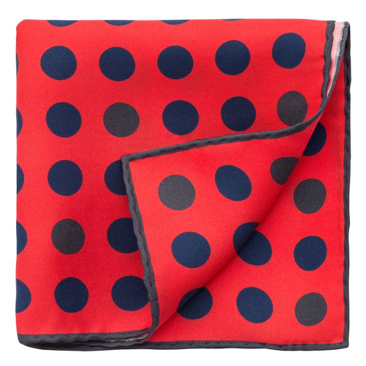 Thomas Pink Random Dot Pocket Square Red/navy