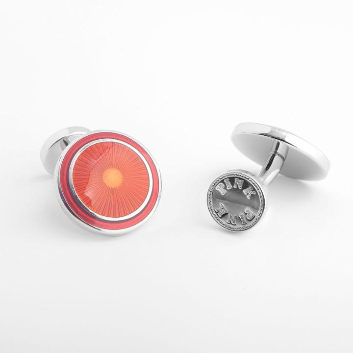 Thomas Pink Circle Wheel Cufflinks Orange/pink
