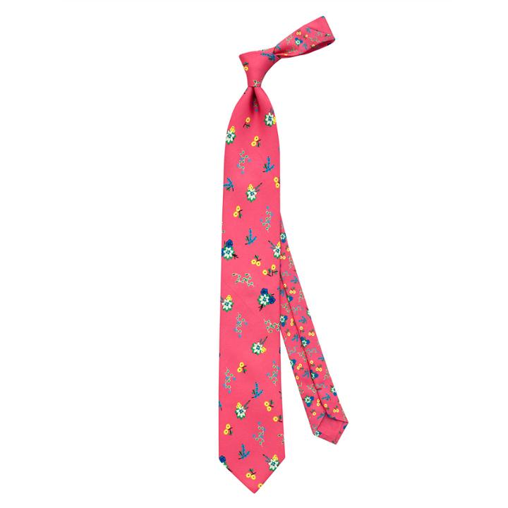 Thomas Pink Tierney Two Flower Printed Tie Pink/multi