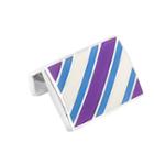 Thomas Pink Rep Stripe Cufflinks Purple/blue