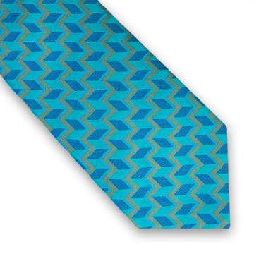 Thomas Pink Harlow Optical Woven Tie Teal/blue