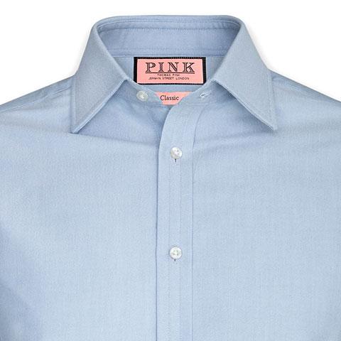 Thomas Pink Royal Oxford Classic Fit Double Cuff Shirt Blue Regular