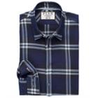 Thomas Pink Finlay Check Slim Fit Button Cuff Shirt Navy/grey