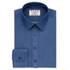 Thomas Pink Caldicot Plain Super Slim Fit Button Cuff Shirt Navy/plain