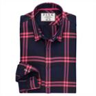 Thomas Pink Finlay Check Slim Fit Button Cuff Shirt Navy/pink