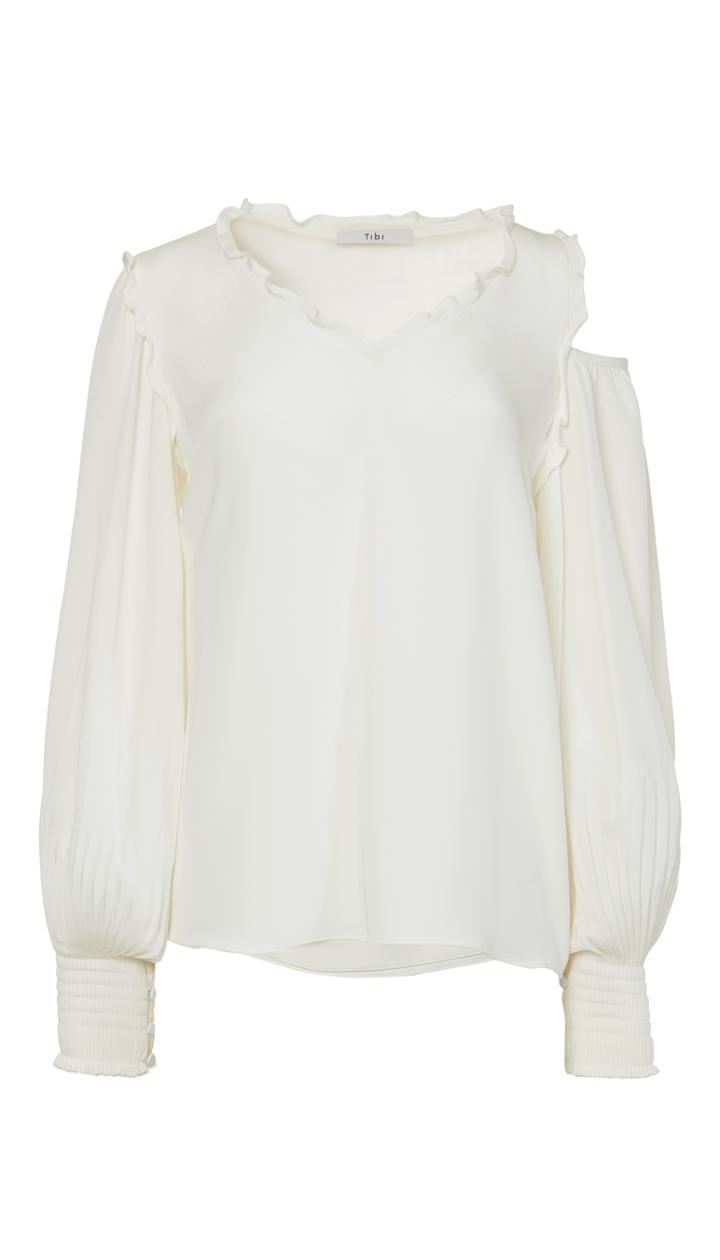 Edwardian Silk Open Shoulder Top