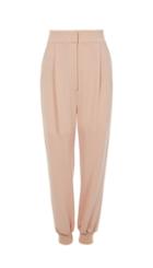 Triacetate High Waisted Pants With Rib Hem (short)