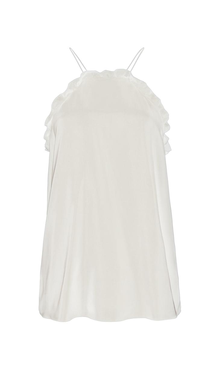 Gemma Cupro Ruffle Halter Top
