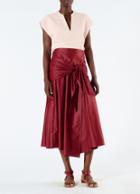 Glossy Plainweave Wrap Skirt
