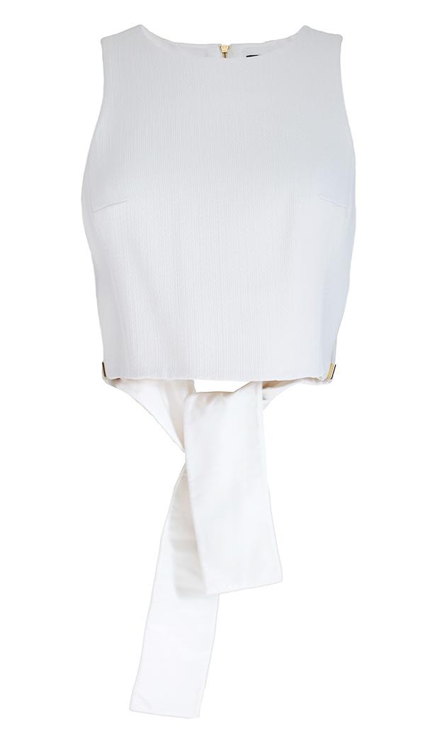 Mika Jacquard Tie Detail Top