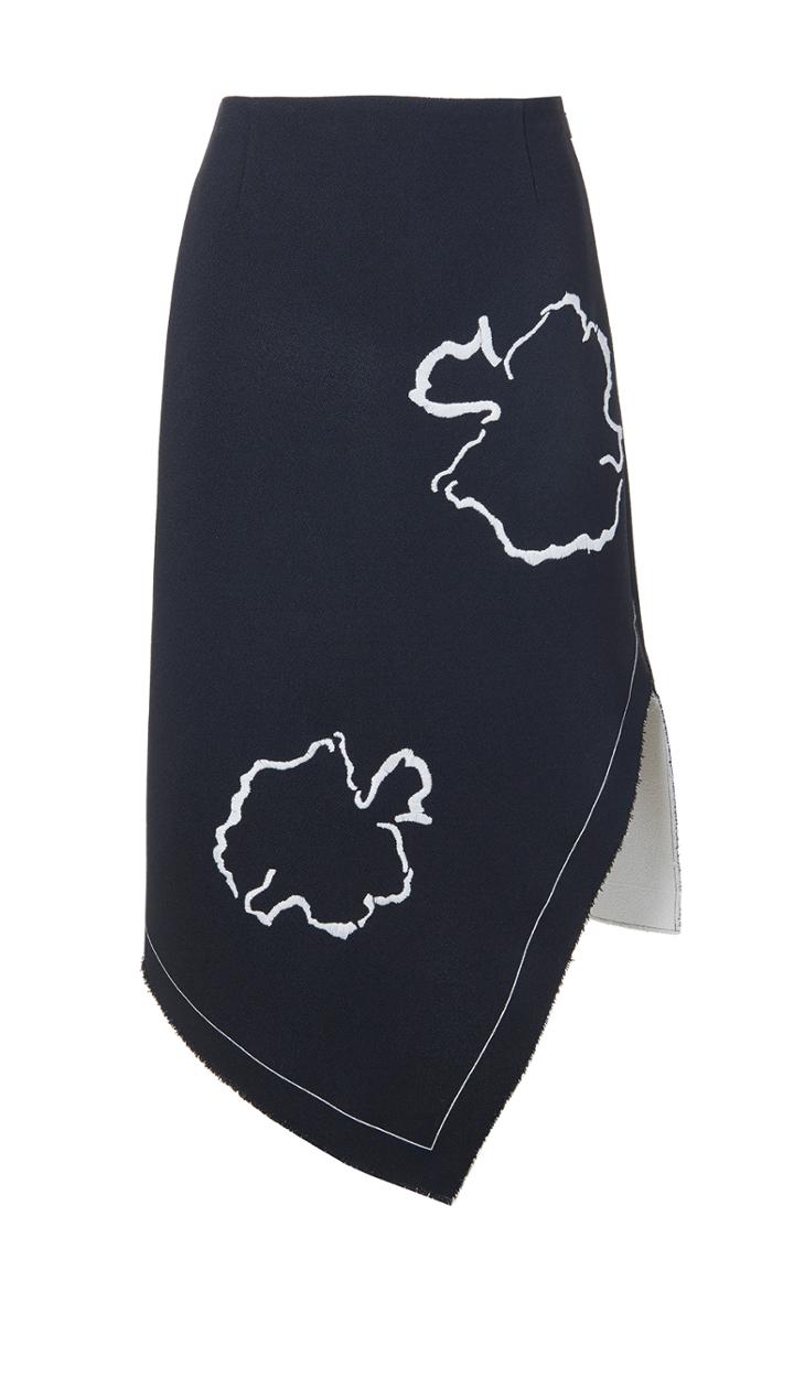 Lore Embroidery Asymmetrical Pencil Skirt