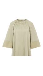 Astor Knit Shirred Top With Rib Cuffs