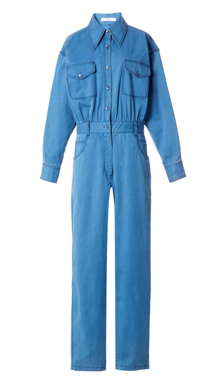 Washed Indigo Twill Jumpsuit