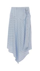 Viscose Stripe Asymmetrical Drape Skirt