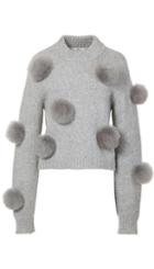 Alpaca Pom Pom Cropped Sweater
