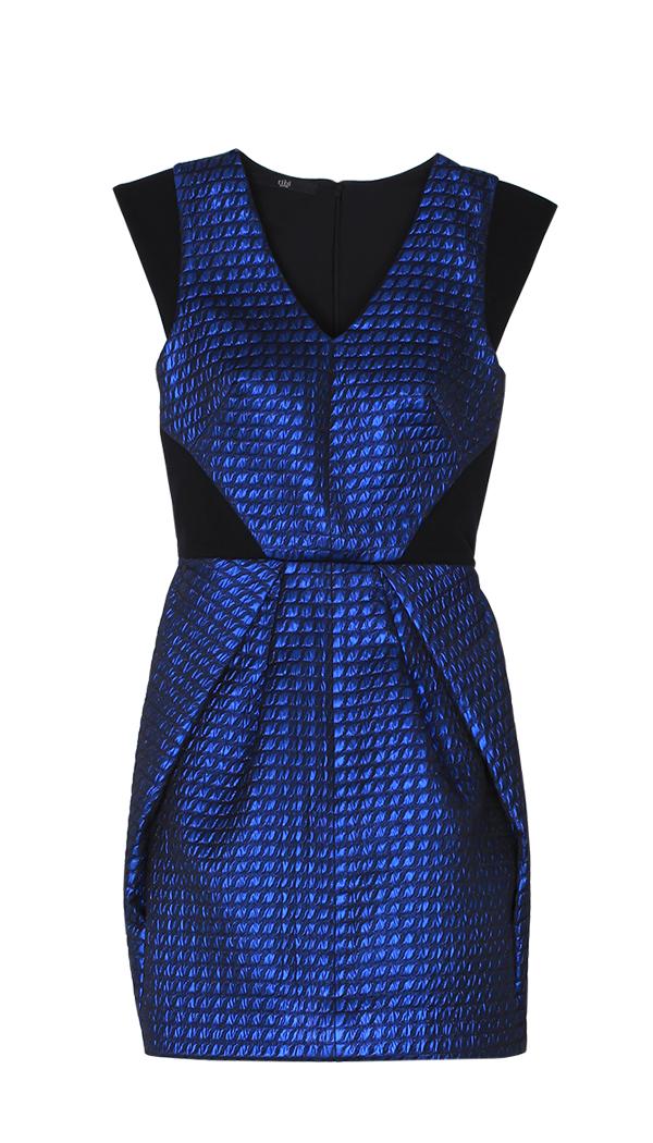 Quilted Lurex Jacquard Dress