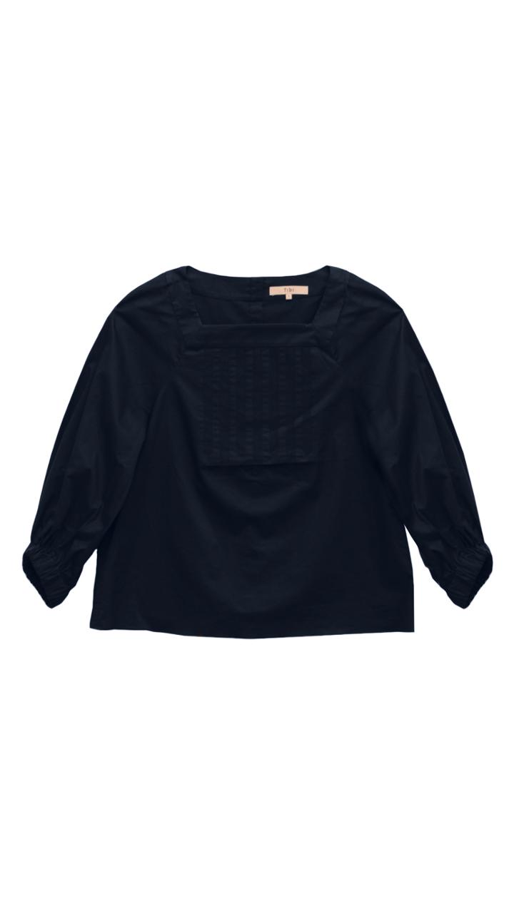 Satin Poplin Square Neck Tunic